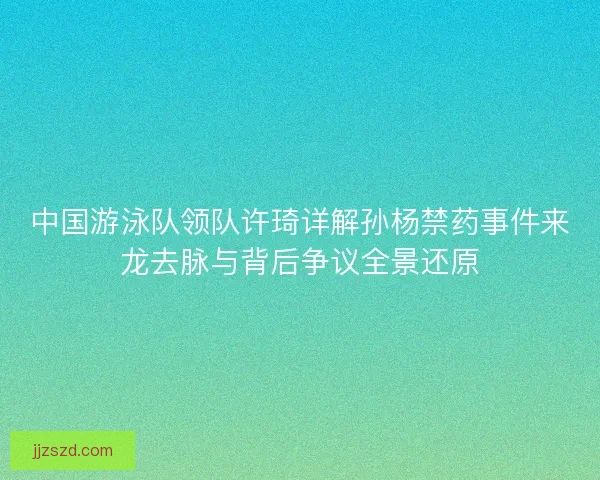 中国游泳队领队许琦详解孙杨禁药事件来龙去脉与背后争议全景还原